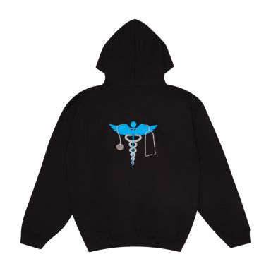 Embroidered Blue Caducesus with Stethoscope Logo #6